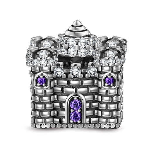 gon- Sterling Silver Enigmatic Castle Charms In Blackened 925 Sterling silver Plated