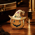 Cowboy Pumpkin Tarnish-resistant Silver Charms With Enamel In 14K Gold Plated