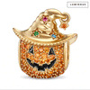 Cowboy Pumpkin Tarnish-resistant Silver Charms With Enamel In 14K Gold Plated