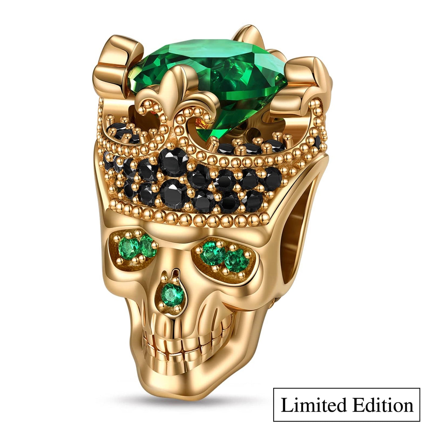 Limited Edition Flash Sale: King Skull Tarnish-resistant Silver Charms In 14K Gold Plated