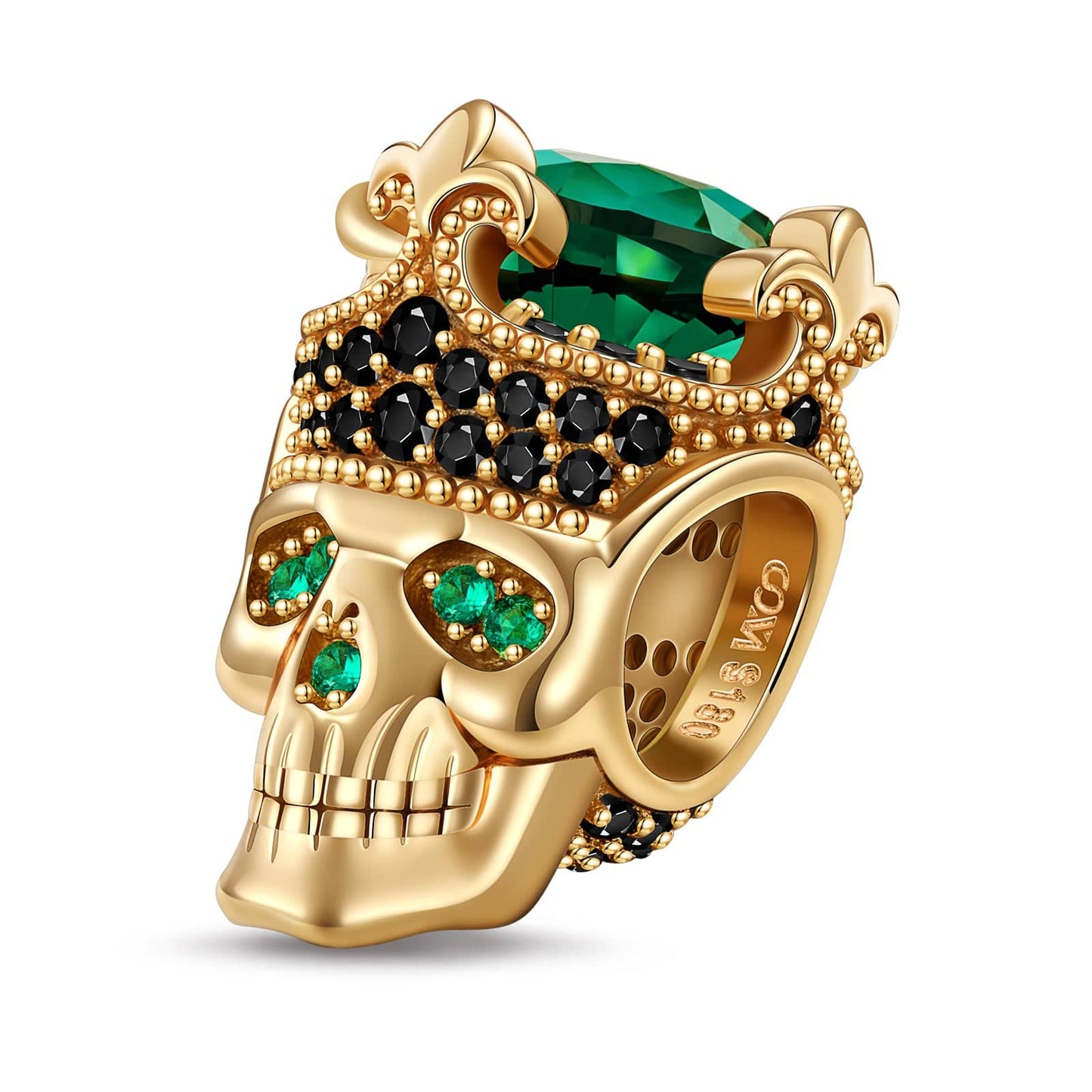 Limited Edition Flash Sale: King Skull Tarnish-resistant Silver Charms In 14K Gold Plated