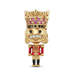 Red Nutcrackers Tarnish-resistant Silver Charms With Enamel In 14K Gold Plated