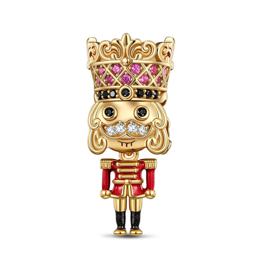 gon- Red Nutcrackers Tarnish-resistant Silver Charms With Enamel In 14K Gold Plated