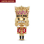 Red Nutcrackers Tarnish-resistant Silver Charms With Enamel In 14K Gold Plated