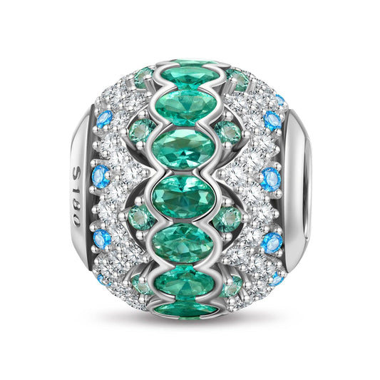gona- Radiant Emerald Festivity Tarnish-resistant Silver Charms In White Gold Plated