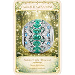 Radiant Emerald Festivity Tarnish-resistant Silver Charms In White Gold Plated