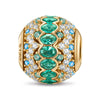 Radiant Emerald Festivity Tarnish-resistant Silver Charms In 14K Gold Plated