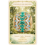 Radiant Emerald Festivity Tarnish-resistant Silver Charms In 14K Gold Plated