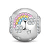 Celestial Rainbow Tarnish-resistant Silver Charms In White Gold Plated