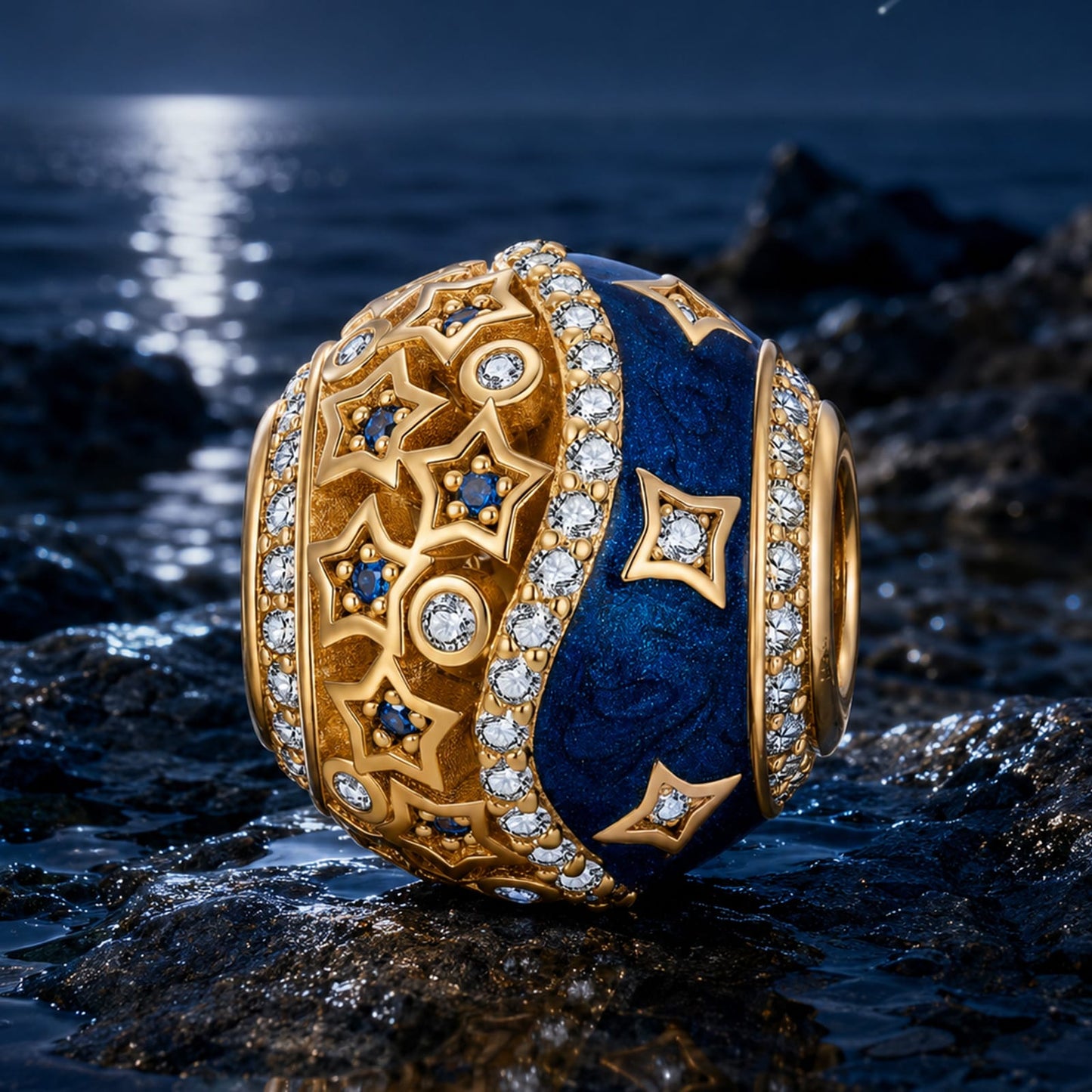 Dawn Horizon Tarnish-resistant Silver Charms With Enamel In 14K Gold Plated