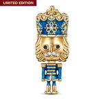 Blue Nutcrackers Tarnish-resistant Silver Charms With Enamel In 14K Gold Plated