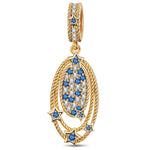 Nebulous Halo Tarnish-resistant Silver Dangle Charms In 14K Gold Plated