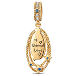 Nebulous Halo Tarnish-resistant Silver Dangle Charms In 14K Gold Plated