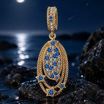 Nebulous Halo Tarnish-resistant Silver Dangle Charms In 14K Gold Plated