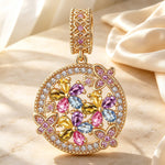 Floral Whirl Tarnish-resistant Silver Dangle Charms In 14K Gold Plated