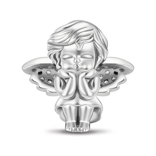 gon- The Petite Cherub Tarnish-resistant Silver Charms In White Gold Plated