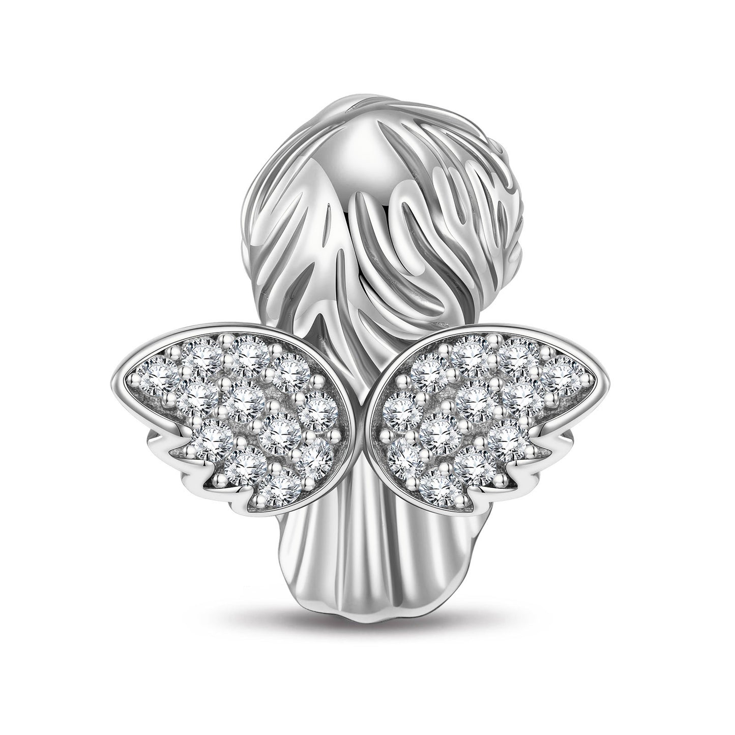 The Petite Cherub Tarnish-resistant Silver Charms In White Gold Plated