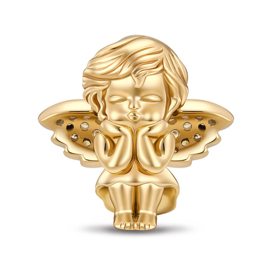 gon- The Petite Cherub Tarnish-resistant Silver Charms In 14K Gold Plated