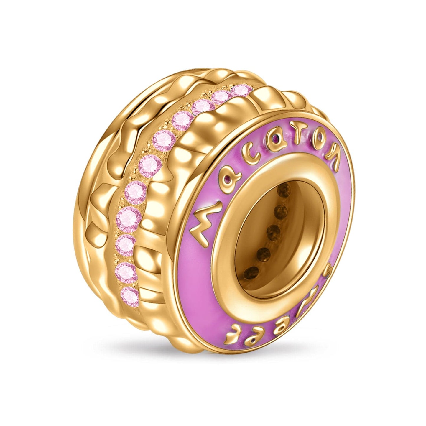 Luscious Macaron Tarnish-resistant Silver Charms With Enamel In 14K Gold Plated
