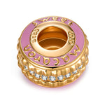 Luscious Macaron Tarnish-resistant Silver Charms With Enamel In 14K Gold Plated