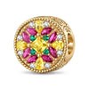 Dazzling Blooms Tarnish-resistant Silver Charms In 14K Gold Plated