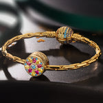 Colorful Splendor Tarnish-resistant Silver Charms In 14K Gold Plated