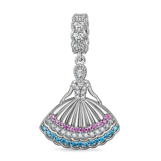 gon- Waltz of Elegance Tarnish-resistant Silver Dangle Charms In White Gold Plated