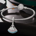 Waltz of Elegance Tarnish-resistant Silver Dangle Charms In White Gold Plated