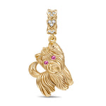 Fluff Royal Tarnish-resistant Silver Dangle Charms In 14K Gold Plated