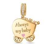 Always My Baby Tarnish-resistant Silver Dangle Charms In 14K Gold Plated