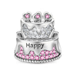 Endless Birthday Joy Tarnish-resistant Silver Charms In White Gold Plated