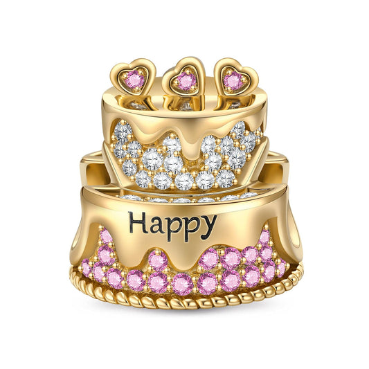 gon- Endless Birthday Joy Tarnish-resistant Silver Charms In 14K Gold Plated