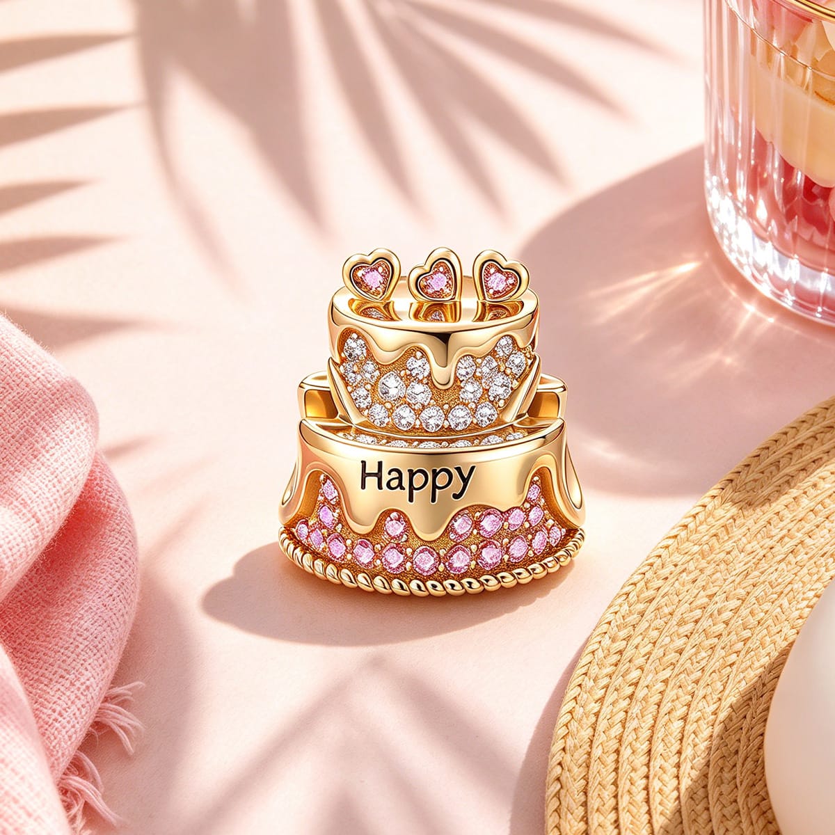 Endless Birthday Joy Tarnish-resistant Silver Charms In 14K Gold Plated