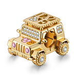 Adventurous Jeep Tarnish-resistant Silver Charms In 14K Gold Plated