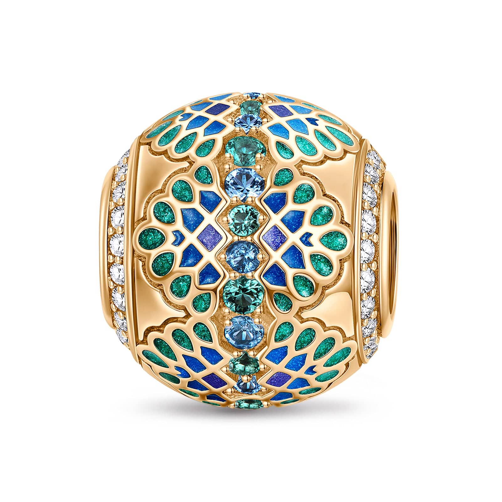 SPRING ESSENCE TARNISH-RESISTANT SILVER CHARMS WITH ENAMEL IN 14K GOLD ...