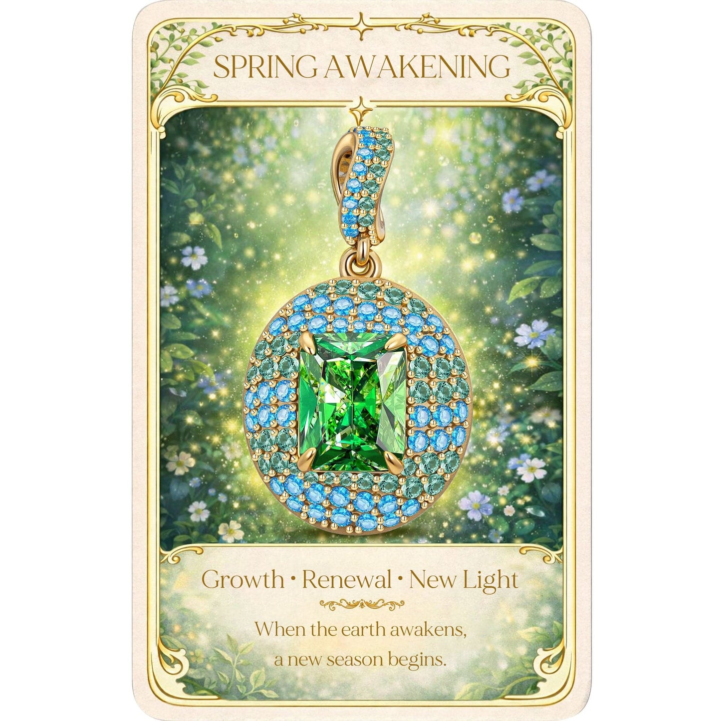 Emerald Dawn Tarnish-resistant Silver Dangle Charms In 14K Gold Plated