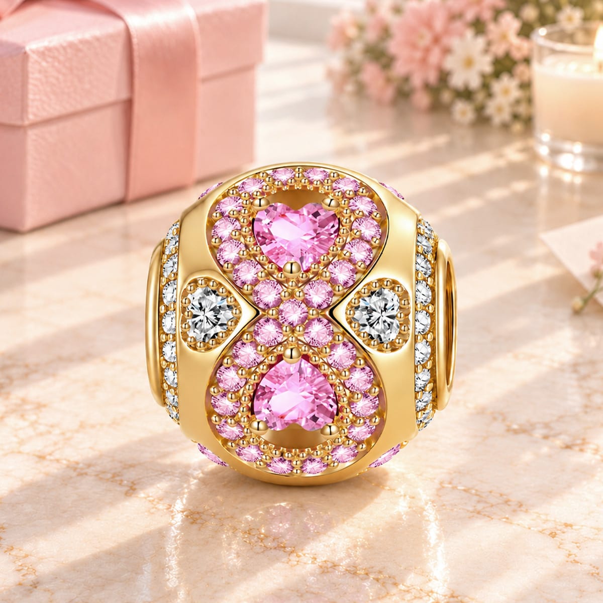 Enduring Affection Tarnish-resistant Silver Charms In 14K Gold Plated