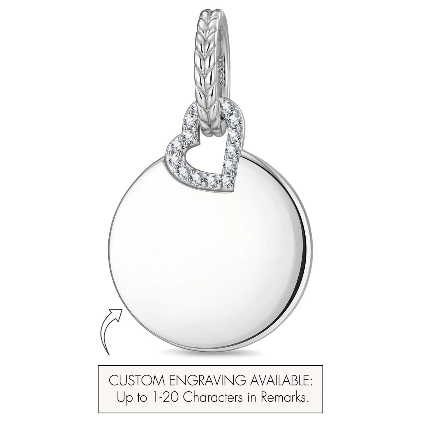 Customizable Engraving Pages of Love Tarnish-resistant Silver Dangle Charms In White Gold Plated