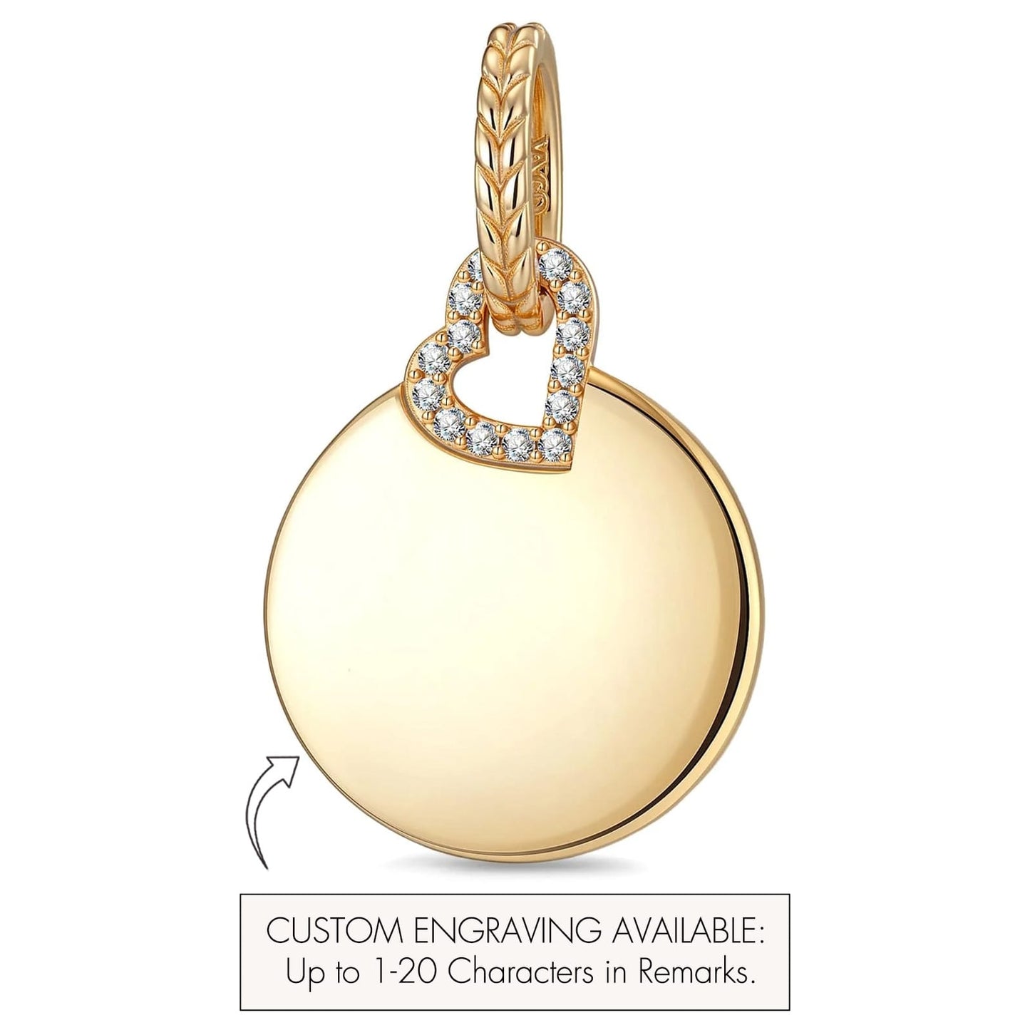 Customizable Engraving Pages of Love Tarnish-resistant Silver Dangle Charms In 14K Gold Plated