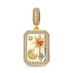 Customizable Engraving A Time Remembered Tarnish-resistant Silver Dangle Charms In 14K Gold Plated