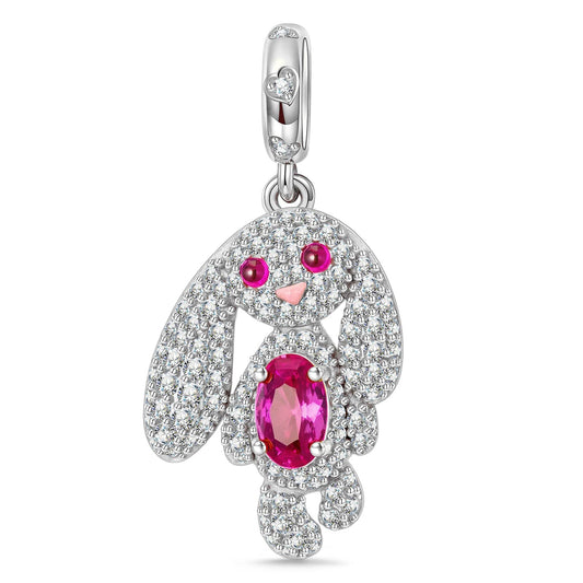 gona- Long-Eared Bunny Tarnish-resistant Silver Dangle Charms In White Gold Plated