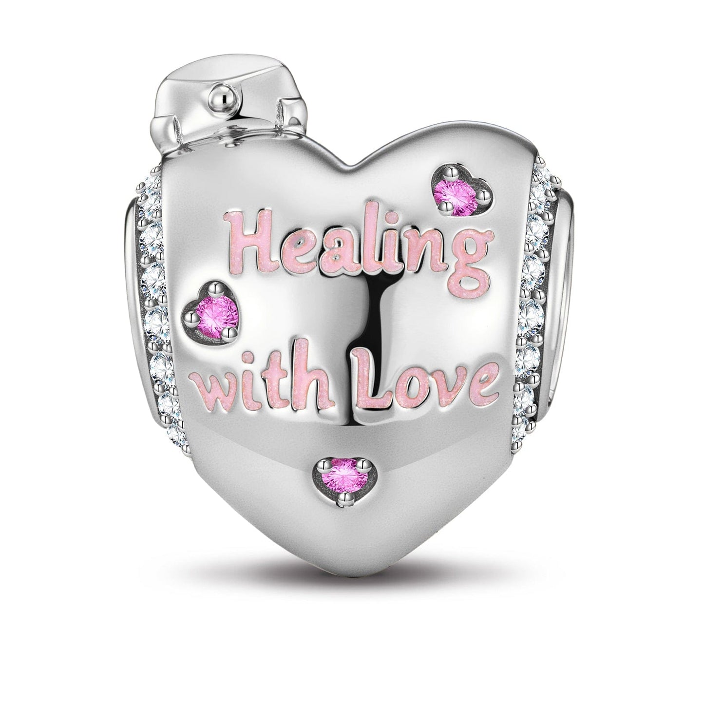 Cross of Healing Tarnish-resistant Silver Charms In White Gold Plated