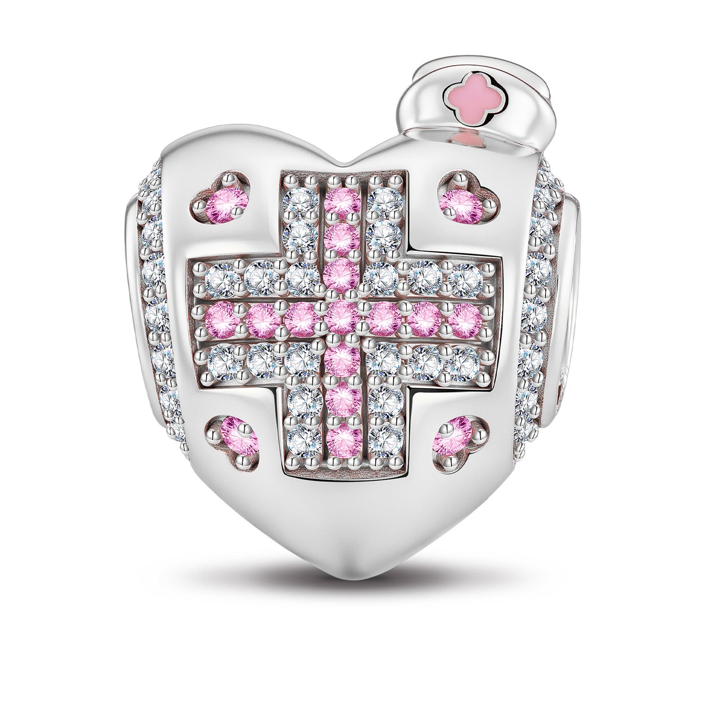 Cross of Healing Tarnish-resistant Silver Charms In White Gold Plated
