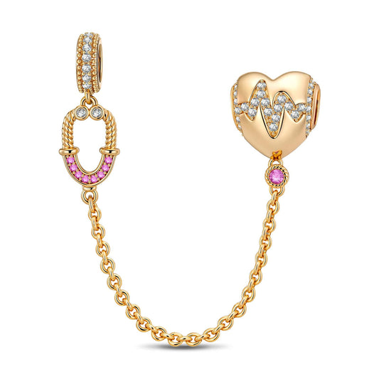 gona- Resilient Heart Tarnish-resistant Silver Dangle Charms In 14K Gold Plated