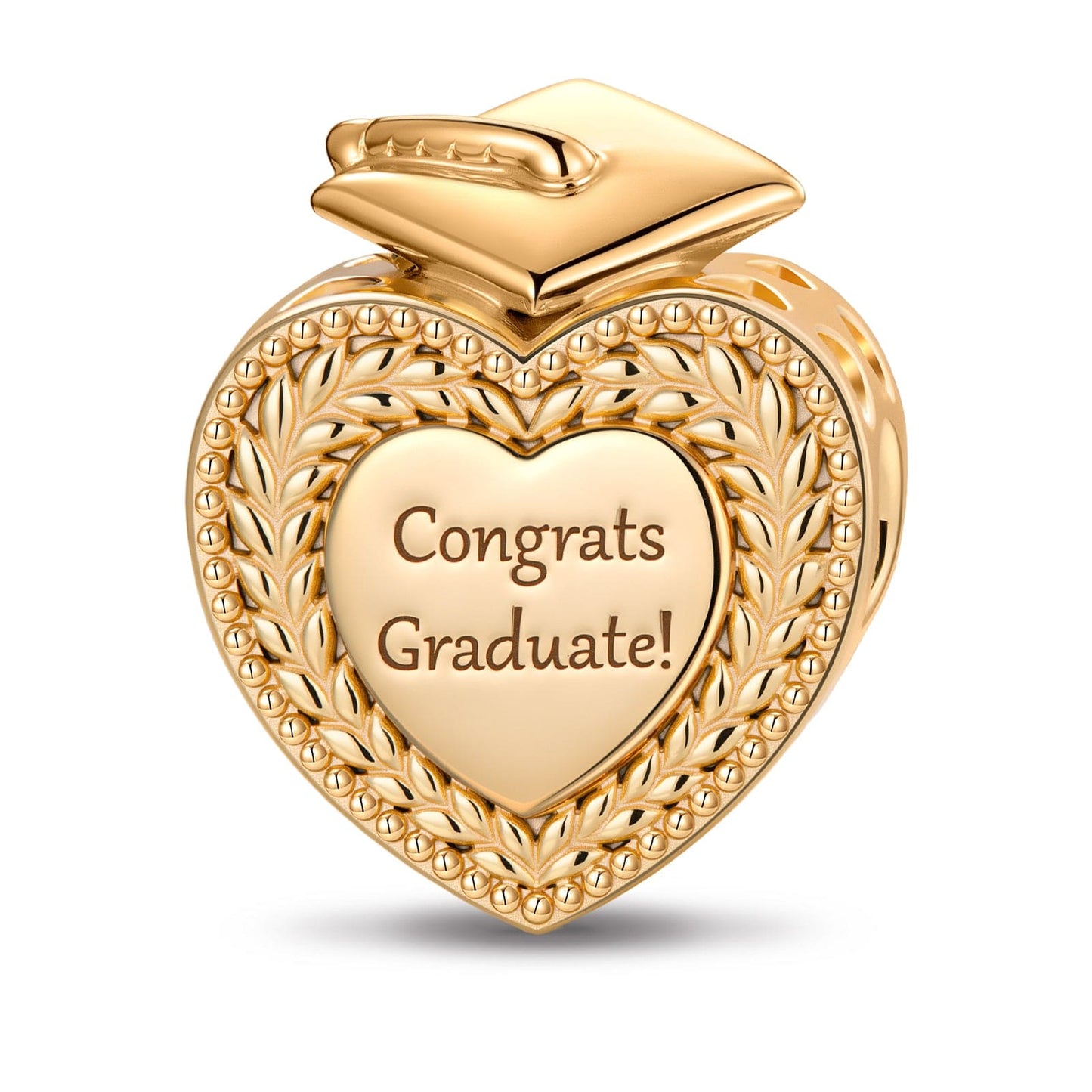 Congrats Graduate Tarnish-resistant Silver Charms In 14K Gold Plated