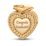 Congrats Graduate Tarnish-resistant Silver Charms In 14K Gold Plated