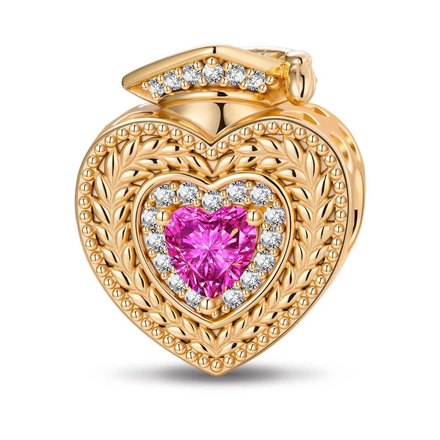 Customizable Engraving Congrats Graduate Tarnish-resistant Silver Charms In 14K Gold Plated