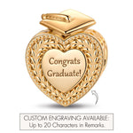 Customizable Engraving Congrats Graduate Tarnish-resistant Silver Charms In 14K Gold Plated