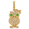 Happy Graduation Owl Tarnish-resistant Silver Charms In 14K Gold Plated