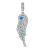 Angelic Feathers Tarnish-resistant Silver Dangle Charms In White Gold Plated